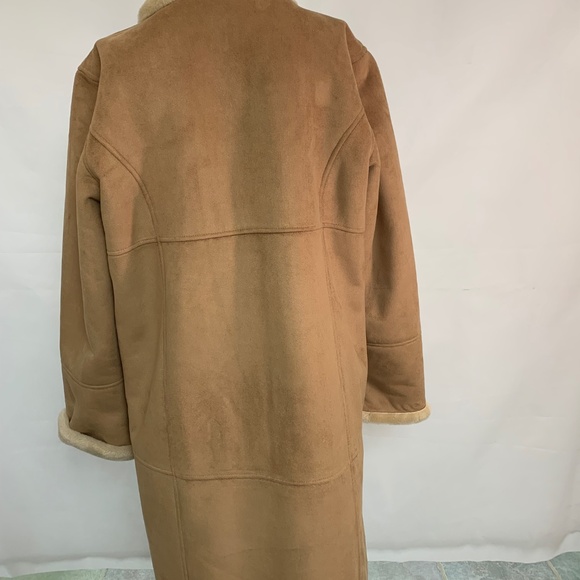 Talbots Faux Shearling Lined Full Length Coat with Buttons Petite L - Picture 10 of 10
